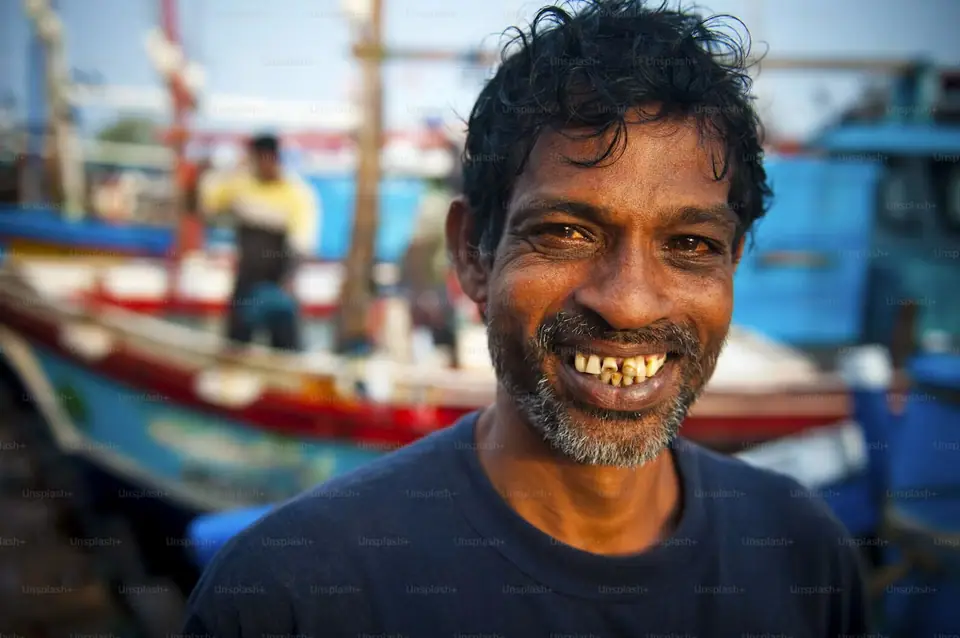 A fisherman at the harbour, Sri Lanka