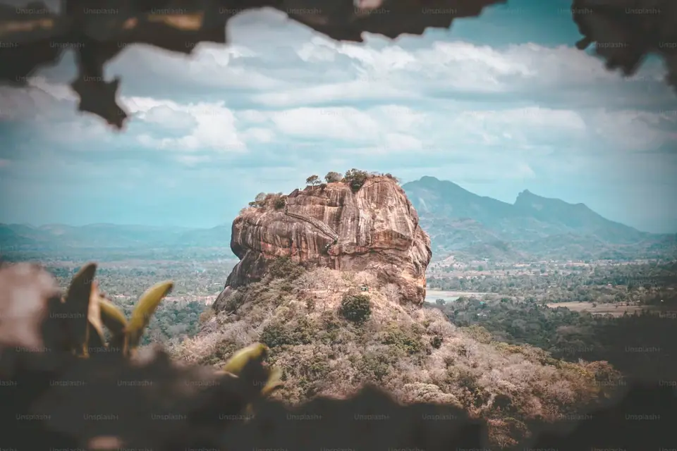 Sigiriya through the trees, Sri Lanka